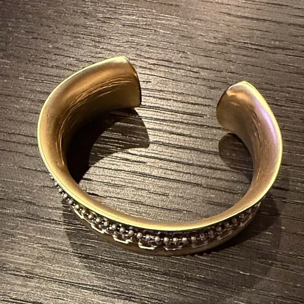 Chico's Women’s Gold and Silver Chain Cuff Bracelet with Accent Details